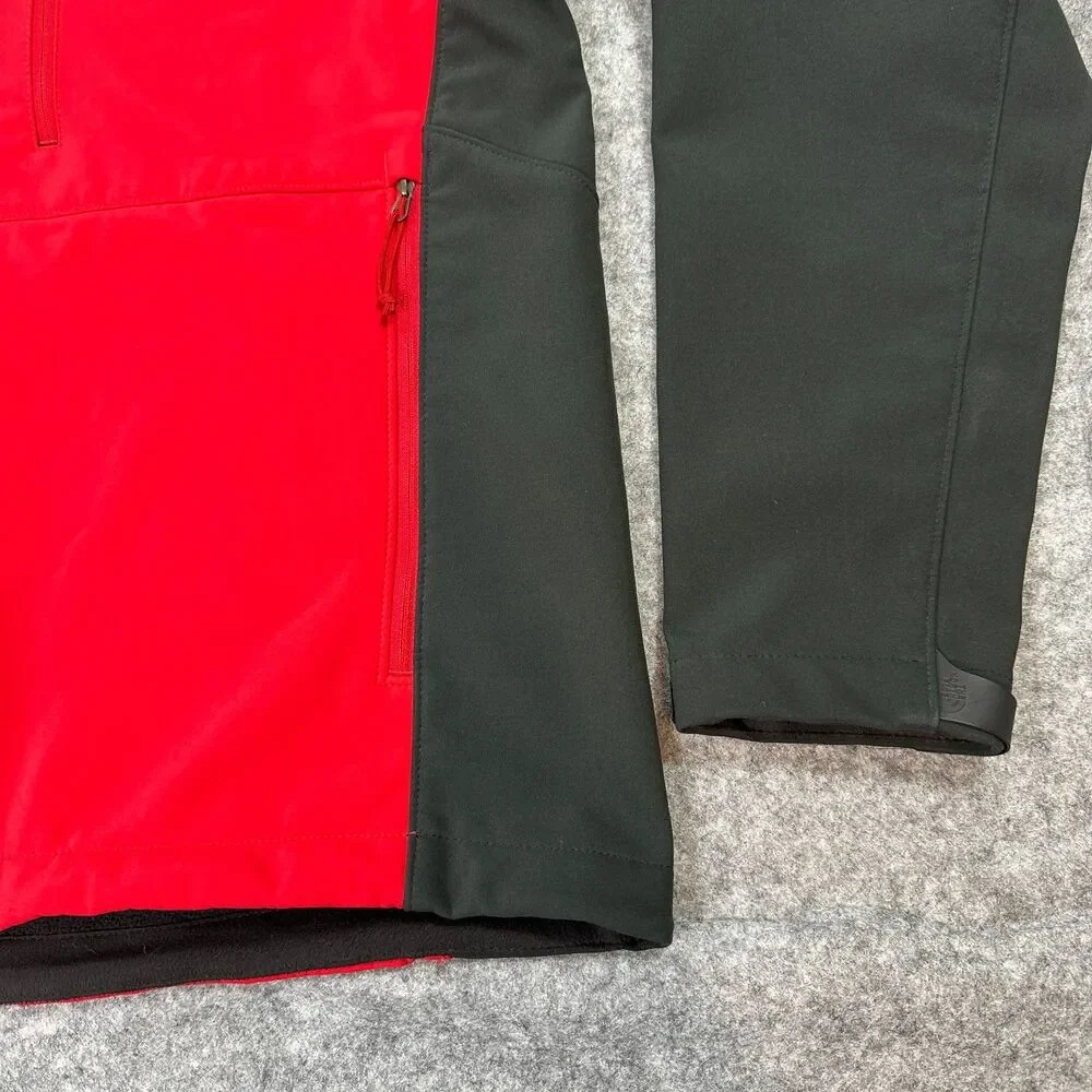 The North Face Apex Softshell Jacket Mens Medium M Red Black Full Zip Outdoor
